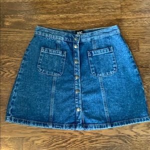 Button down denim skirt